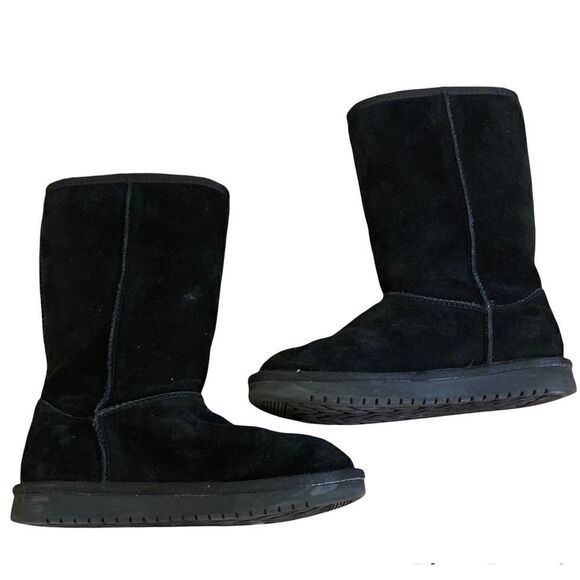 Koolaburra by Ugg Kids Victoria Tall Boot Black Size 2 - Picture 2 of 6